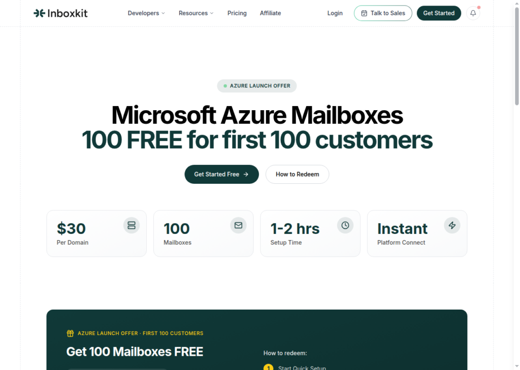 InboxKit Azure inboxes