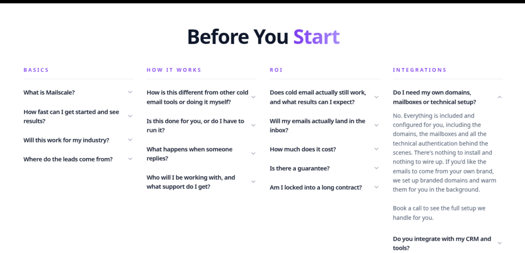 Mailscale setup FAQ.