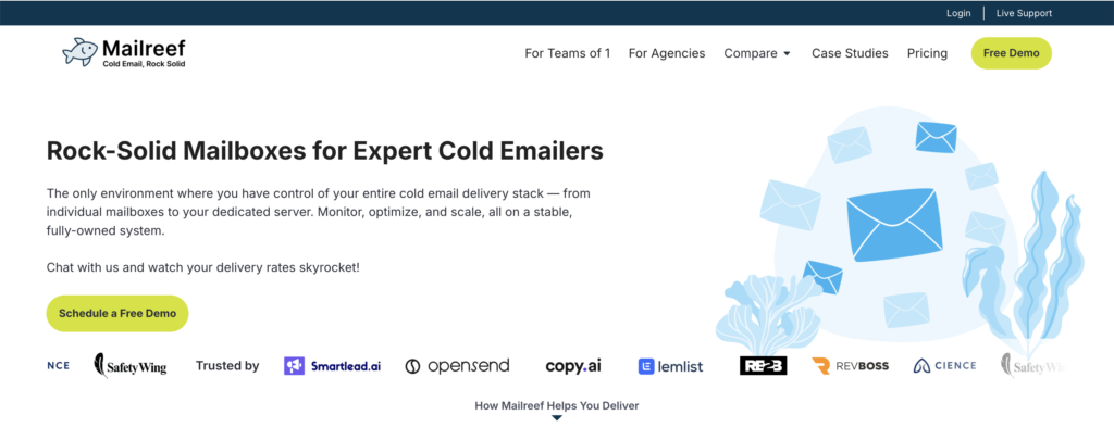 Mailreef homepage hero.