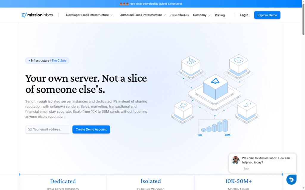 Mission Inbox Cubes and dedicated IPs: two to three dedicated IPs per customer
