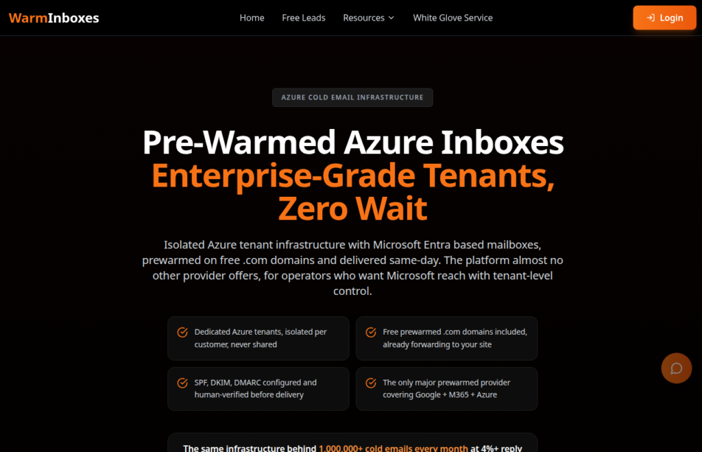 Warm Inboxes Azure inboxes: isolated Microsoft Entra tenants