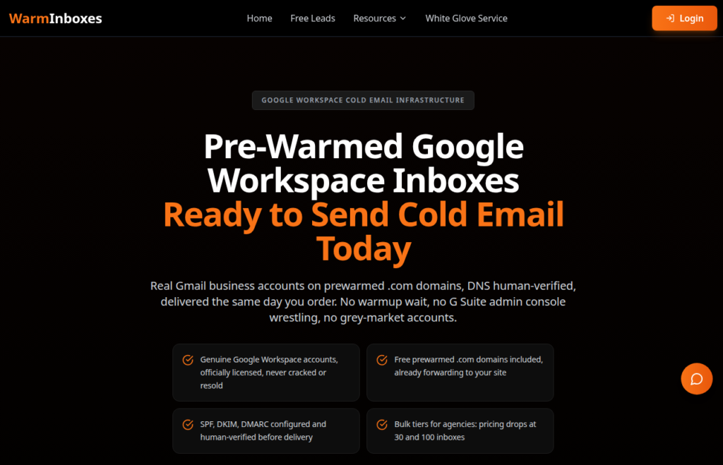 Warm Inboxes Google Workspace inboxes, the most popular line